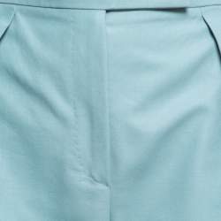 Pre Owned Max Mara Blue Cotton Wide Leg Trousers L