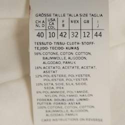 Pre Owned Max Mara Cream Floral Embossed Jacquard Gown M