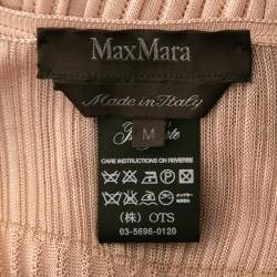 Pre Owned Max Mara Light Pink Stretch-Knit Top & Shrug Set M