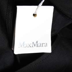 Pre Owned Max Mara Black Cotton Wrap Detail Short Sleeve Dress XS