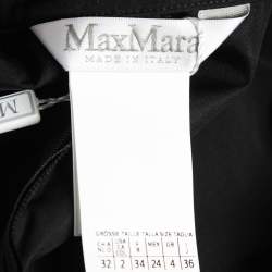 Pre Owned Max Mara Black Cotton Wrap Detail Short Sleeve Dress XS