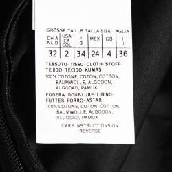 Pre Owned Max Mara Black Cotton Wrap Detail Short Sleeve Dress XS