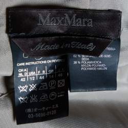 Pre Owned Max Mara Brown Lurex Silk Sleeveless Midi Dress L