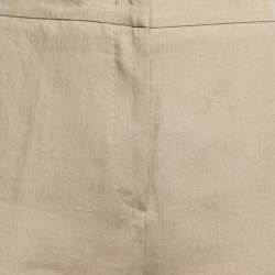 Pre Owned Max Mara Beige Linen Trousers M