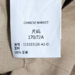 Pre Owned Max Mara Beige Linen Trousers M