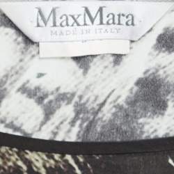 Pre Owned Max Mara Black Owl Printed Silk Oversized Bianca Dress XL