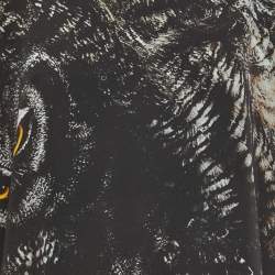 Pre Owned Max Mara Black Owl Printed Silk Oversized Bianca Dress XL