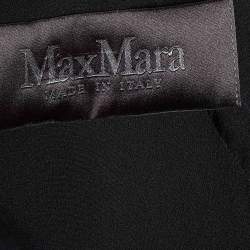 Pre Owned Max Mara Black Crepe Drape Detail Maxi Dress M