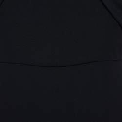 Pre Owned Max Mara Black Crepe Drape Detail Maxi Dress M