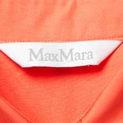 Max Mara Orange Cotton Poplin Shirt Dress M