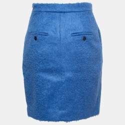 Max Mara Blue Mohair Wool Pencil Skirt M