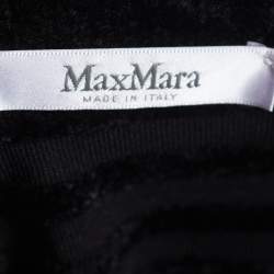Max Mara Black Devore Boat Neck Top XL