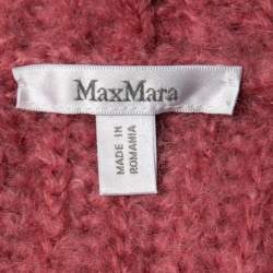 Pre Owned Max Mara Pink Mohair Belted Hooded Cardigan XS