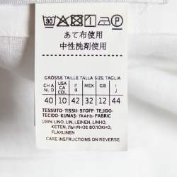 Pre Owned Max Mara White Linen Pocket Detail Top M