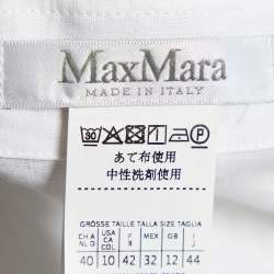 Pre Owned Max Mara White Linen Pocket Detail Top M