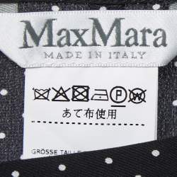 Max Mara Black Polka Dot Printed Silk Midi Skirt XS