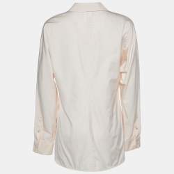 Max Mara Pink Cotton Tie Detail Button Front Shirt L