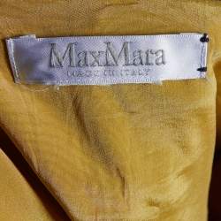 Pre Owned Max Mara Mustard Yellow Textured Cotton Shift Dress M