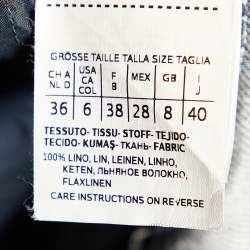 Pre Owned Max Mara Blue Striped Linen Wide Leg Trousers S