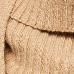 Max Mara Dark Beige Knit Wrap Dover Poncho One Size 