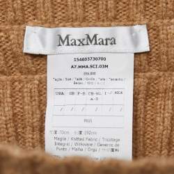 Max Mara Dark Beige Knit Wrap Dover Poncho One Size 