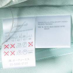 مملوكة مسبقًا Max Mara Powder Blue Draped Silk Chiffon Strapless Dress M