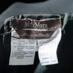 Pre Owned Max Mara Black Crepe & Satin Bustier Detail Maxi Dress M