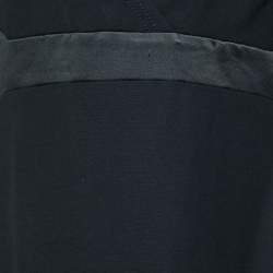 Pre Owned Max Mara Black Crepe & Satin Bustier Detail Maxi Dress M