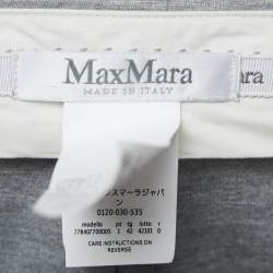 Pre Owned Max Mara Grey Jersey Knit Tailored Trousers M