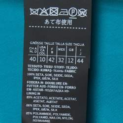 Pre Owned Max Mara Teal Blue Abstract Printed Chiffon Sleeveless Maxi Dress M