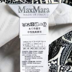Pre Owned Max Mara Black Paisley Printed Cotton Wrap Effect Midi Dress M
