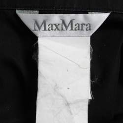 Pre Owned Max Mara Black Cotton Button Front Tie Detailed Sleeveless Midi Dress M