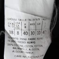 Pre Owned Max Mara Black Cotton Button Front Tie Detailed Sleeveless Midi Dress M