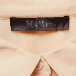 Max Mara Light Orange Silk Cape Detailed Button Front Blouse M