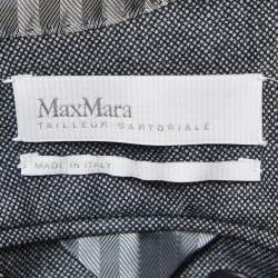 Max Mara Grey Patterned Wool Skirt Suit S