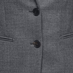 Max Mara Grey Patterned Wool Skirt Suit S