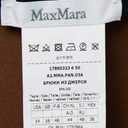 Pre Owned Max Mara Brown Knit Wide Leg Trousers L