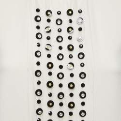 Max Mara Cream Embellished Crepe Sleeveless Top S