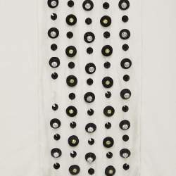 Max Mara Cream Embellished Crepe Sleeveless Top S