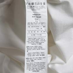 Pre Owned Max Mara White Cotton Ruffled Embroidered T-Shirt XL