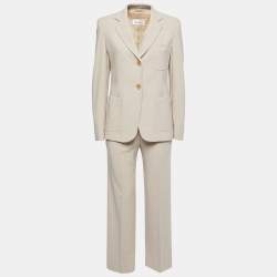 Max Mara Beige Wool Single-Breasted Suit S