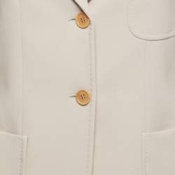 Max Mara Beige Wool Single-Breasted Suit S