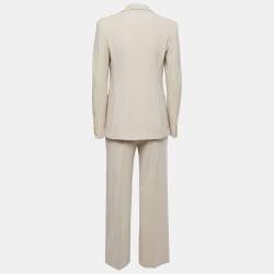 Max Mara Beige Wool Single-Breasted Suit S