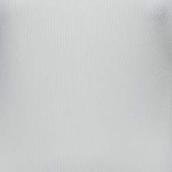 Pre Owned Max Mara White Stretch Knit Long Sleeve Top XXL