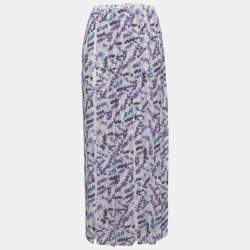 Pre Owned Max Mara White Floral Printed Georgette Oreste Maxi Skirt M
