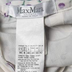 Pre Owned Max Mara White Floral Printed Georgette Oreste Maxi Skirt M