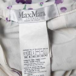 Pre Owned Max Mara White Floral Printed Georgette Oreste Maxi Skirt M