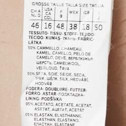 Pre Owned Max Mara Beige Silk & Wool High Waist Straight Fit Trousers XL