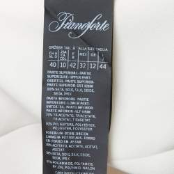 Pre Owned Max Mara Grey/Cream Silk & Crepe Bow Detailed Sleeveless Jumpsuit M