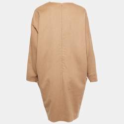Max Mara Beige Wool Leather Trimmed Short Dress L